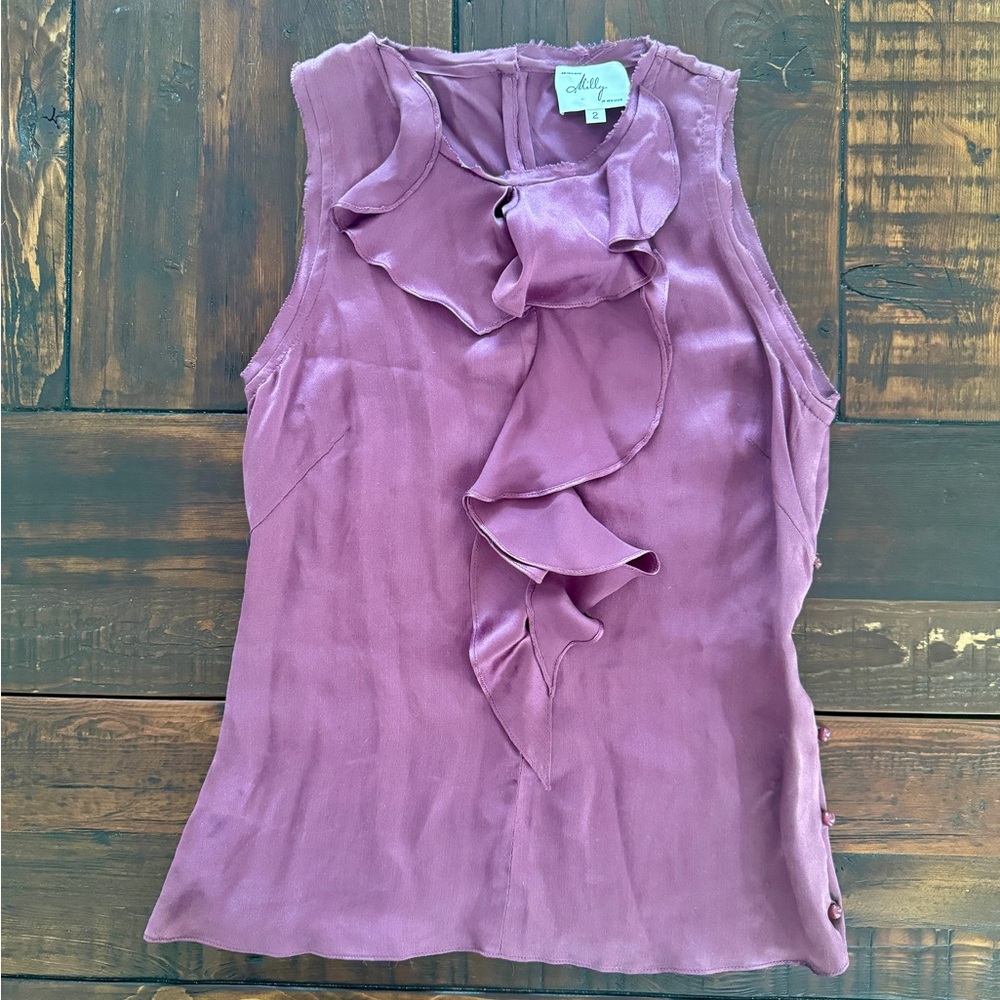 Milly of New York size 2 purple silk top - Picture 1 of 4